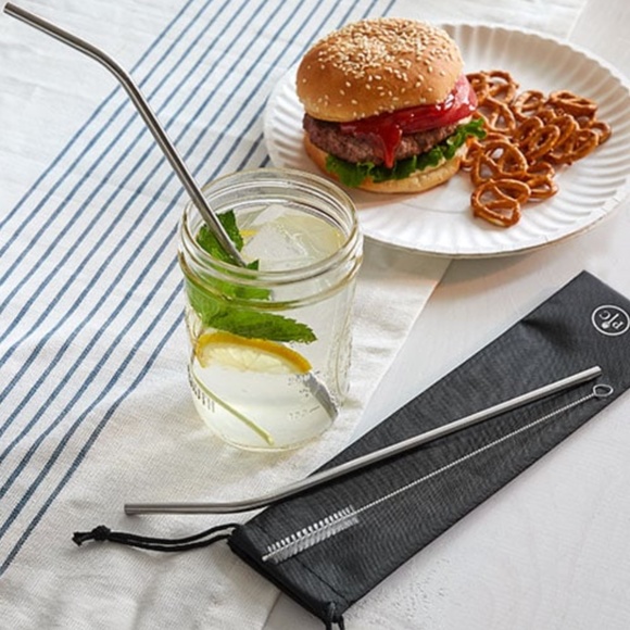 NEW PAMPERED CHEF METAL STRAWS - Picture 1 of 2